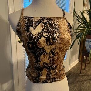 UO animal print adjustable halter top